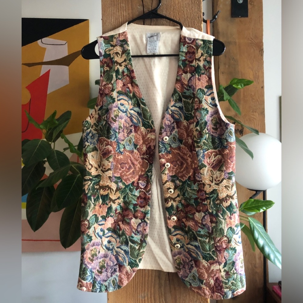 Vintage 80s Boho Embroidered Vest